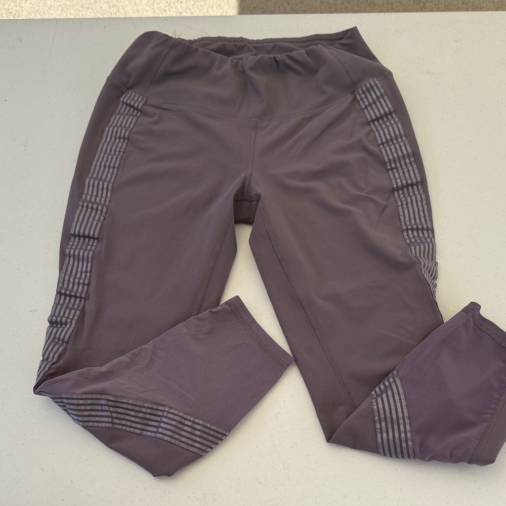 Active Life Lavender Leggings with Striped Detail